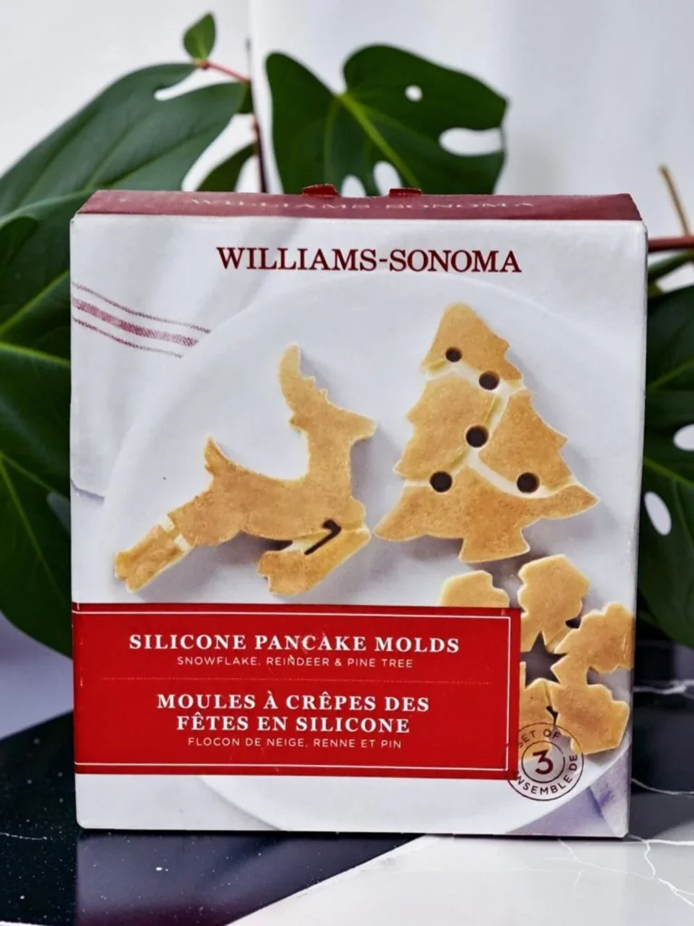 Williams Sonoma Silicone Pancake Molds Holiday Snowflake Reindeer & Pine Tree